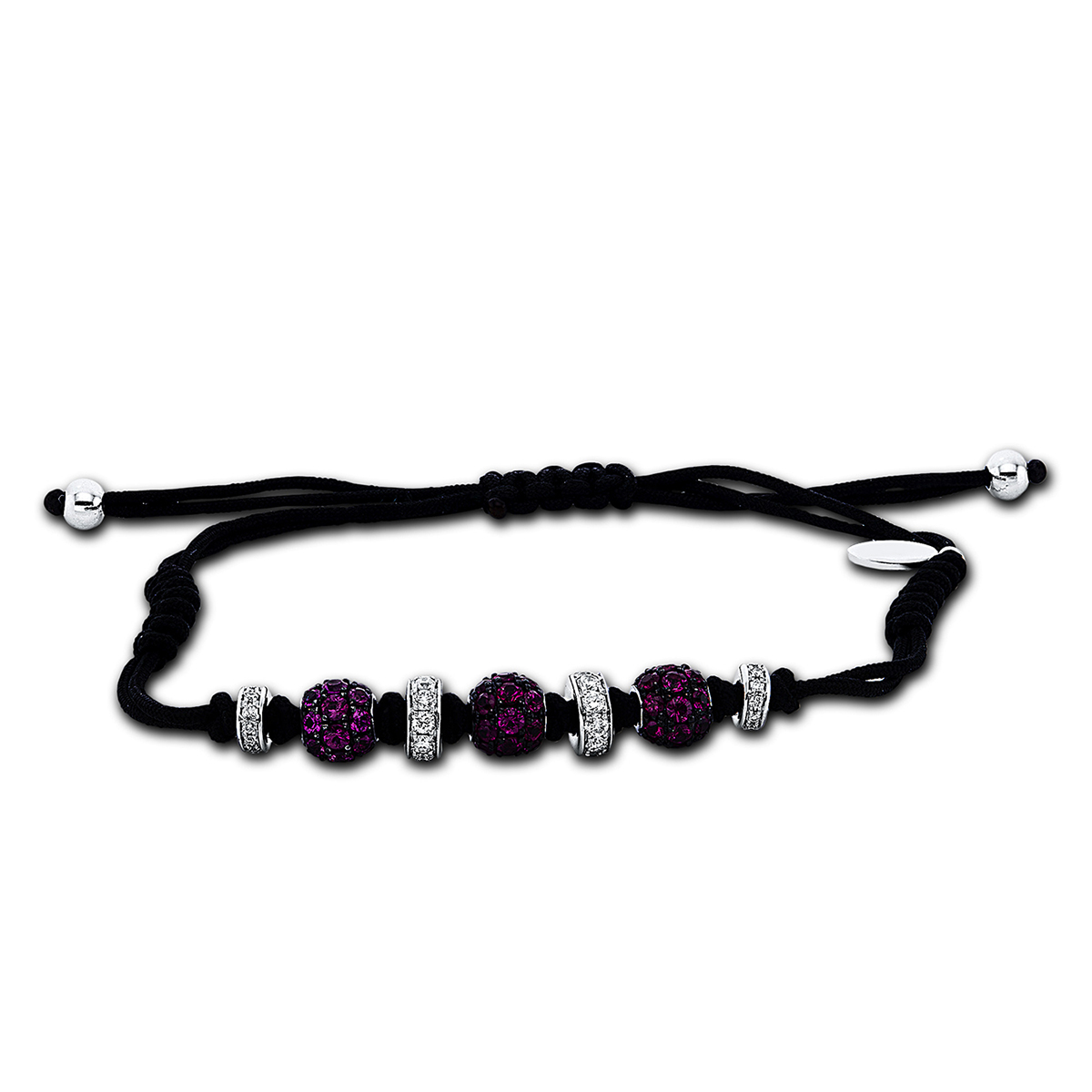 Armband 18 kt WG, Fassung teils schwarz rhodinie