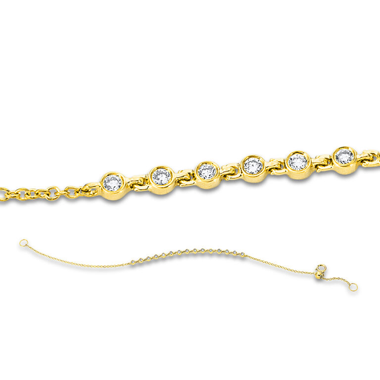 Armband 18 kt GG, mit ZÖ 16 & 17 cm