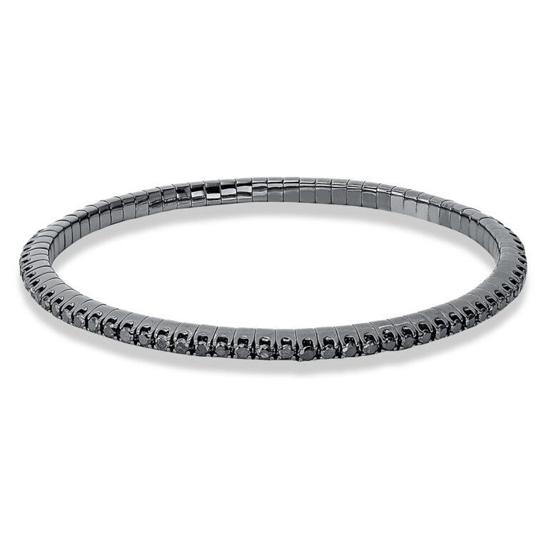 Armband 18 kt WG, Flex-Band, variabel, schw. rho