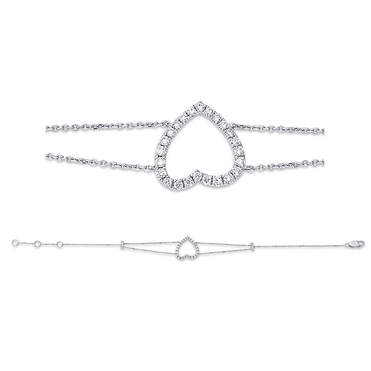 Armband 18 kt WG "Herz"