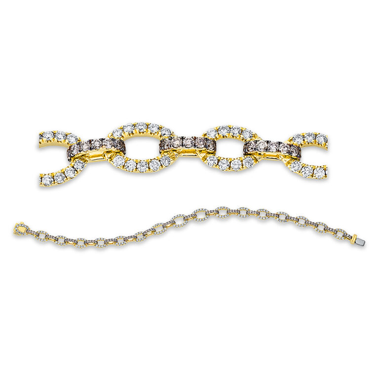 Armband 18 kt GG, Fassung schwarz rhodiniert