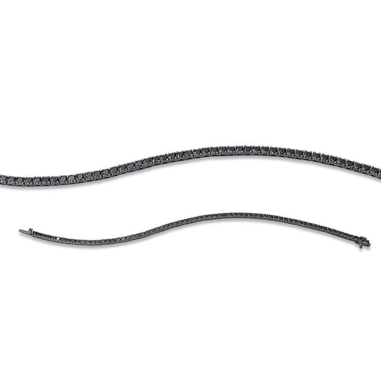Armband 4er-Krappe 18 kt WG, Fassung teils schwarz rhodinie
