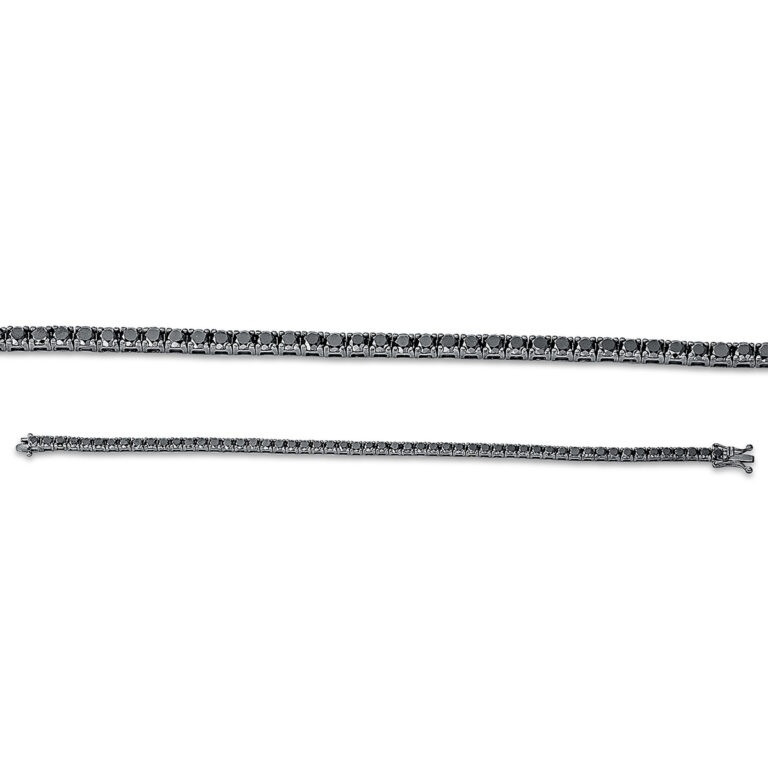 Armband 4er-Krappe 18 kt WG, Fassung schwarz rhodiniert