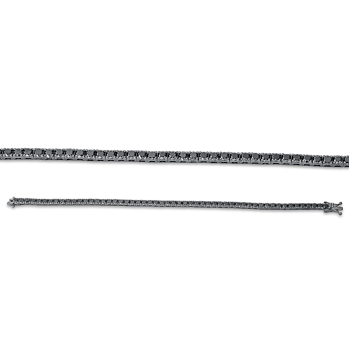 Armband 4er-Krappe 18 kt WG, Fassung schwarz rhodiniert