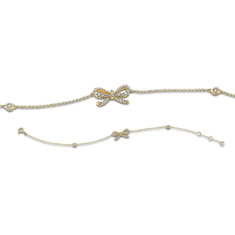 Armband 18 kt GG "Schleife", mit ZÖ 15.5 cm + 16.5 cm