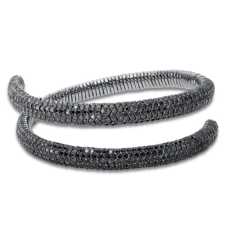 Armreif 18 kt RG, schwarz rhodiniert